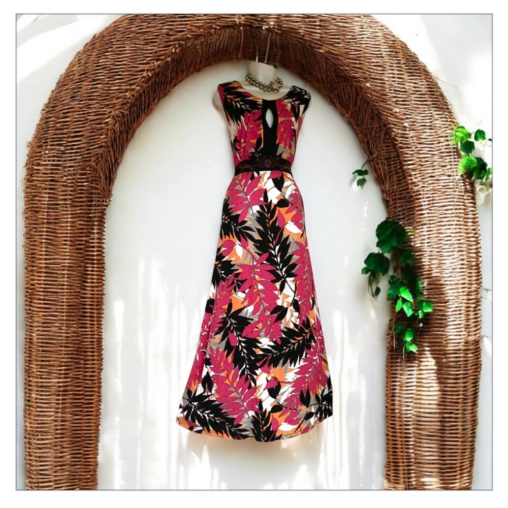 Debenhams The Collection Keyhole Leaves
Print Maxi Jersey Dress NWOT Sz 10-UK14😍